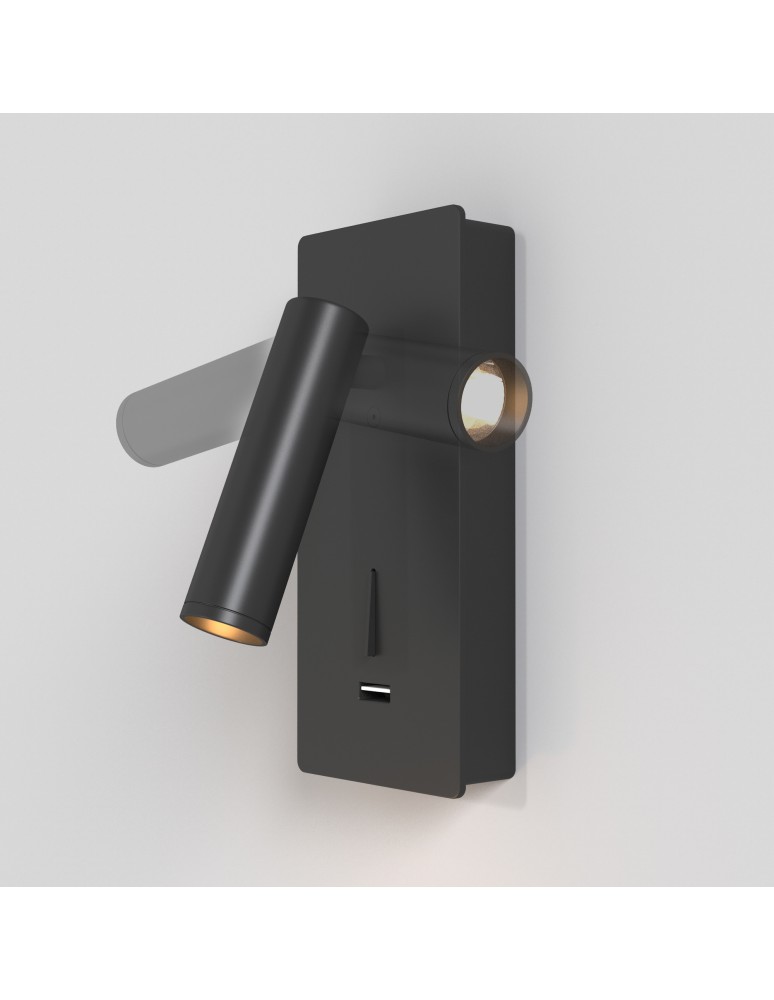 Wall lamps - Maytoni Mirax Wall lamp/wall switch with LED reading switch 3W 200lm 3000K Black C041WL-L3B3K - product kolory-swiatla.pl 8