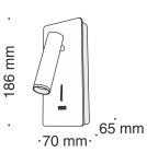 Wall lamps - Maytoni Mirax Wall lamp/wall switch with LED reading switch 3W 200lm 3000K Black C041WL-L3B3K - product 9