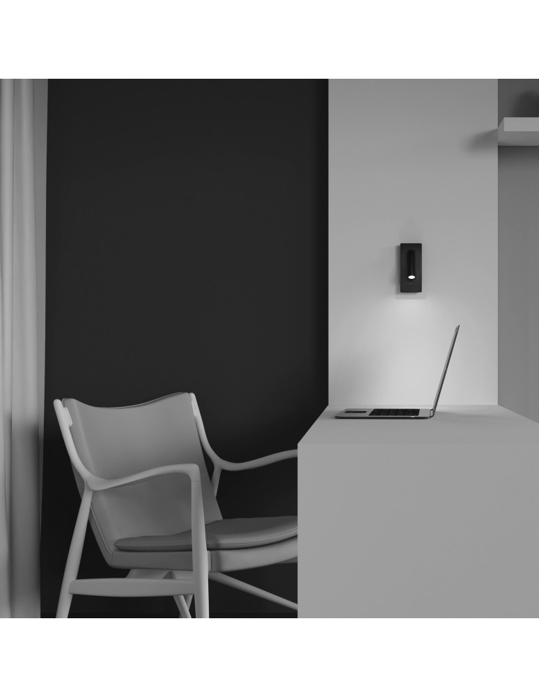 Wall lamps - Maytoni Mirax Wall lamp/wall switch with LED reading switch 3W 200lm 3000K Black C041WL-L3B3K - product kolory-swiatla.pl 10