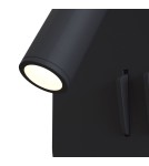 Maytoni Ios 176 Kinkiet/Ścienna z Włącznikiem Do Czytania LED 9W 550lm 3000K Black C175-WL-01-6W-B