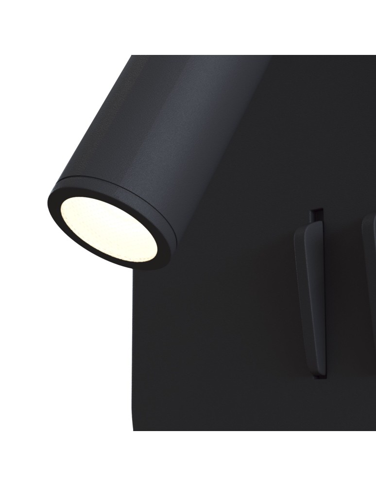 Wall lamps - Maytoni Ios 176 Wall lamp/wall switch with LED reading switch 9W 550lm 3000K Black C175-WL-01-6W-B - product kolory-swiatla.pl 3