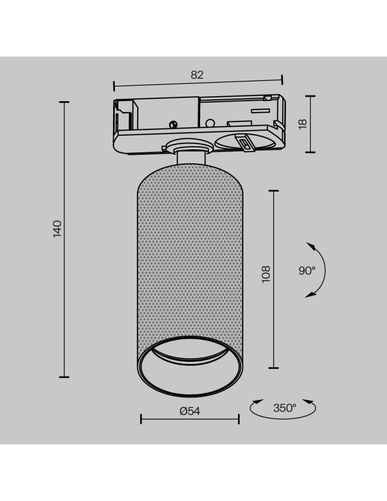 Lamps for 1 phase busbars - Maytoni Artisan UNITY Single-Circuit Rail Spotlight 1xGU10 12W White TR089-1-GU10-WW - product kolory-swiatla.pl 7