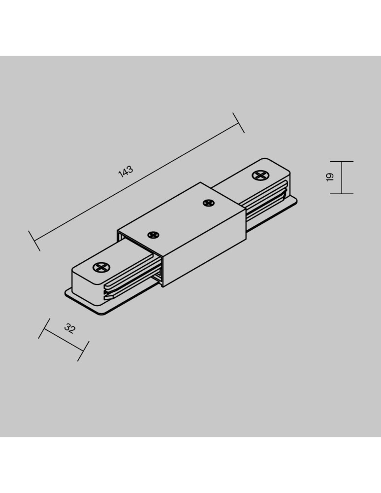 Accessories for 1 phase busbars - Maytoni UNITY Surface Mounted Single Circuit Rail Accessories White TRA001CB-11W - product kolory-swiatla.pl 6