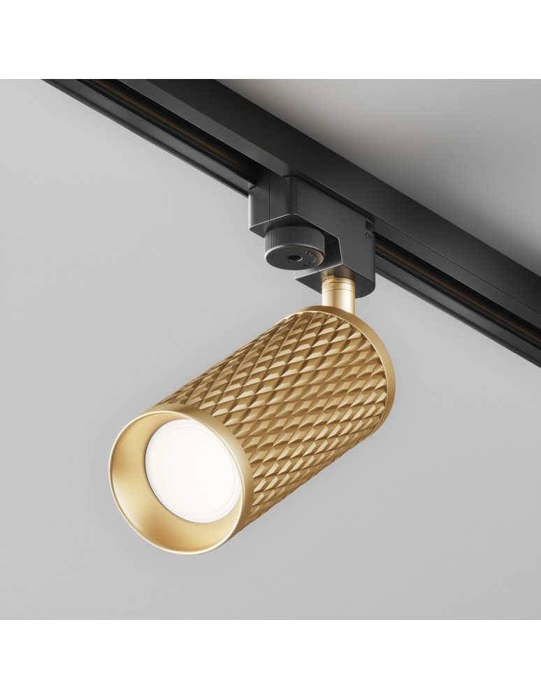 Lamps for 1 phase busbars - Maytoni Focus Design UNITY 1xGU10 10W Gold TR011-1-GU10-G Single Circuit Rail Spotlight. - product kolory-swiatla.pl 5