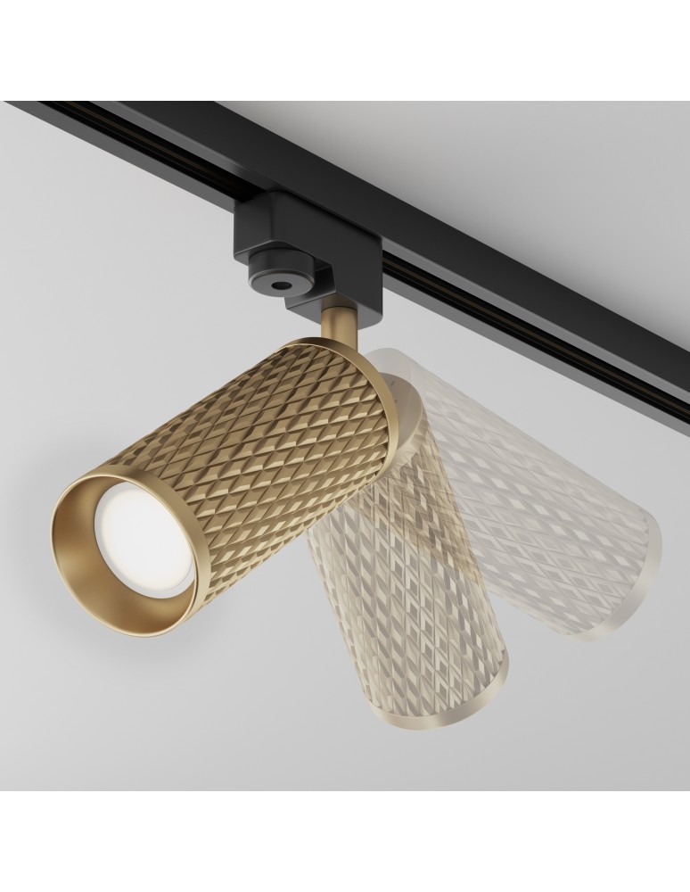 Lamps for 1 phase busbars - Maytoni Focus Design UNITY 1xGU10 10W Gold TR011-1-GU10-G Single Circuit Rail Spotlight. - product kolory-swiatla.pl 7