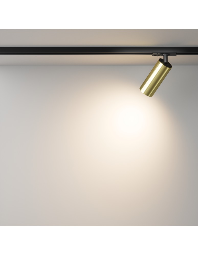 Lamps for 1 phase busbars - Maytoni Focus LED Spotlight for UNITY LED Single Circuit Rail 12W 900lm 3000K Brass TR021-1-12W3K-W-BBS - product kolory-swiatla.pl 4