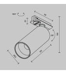 Lamps for 1 phase busbars - Maytoni Focus LED Spotlight for UNITY LED Single Circuit Rail 12W 900lm 3000K Brass TR021-1-12W3K-W-BBS - product 8