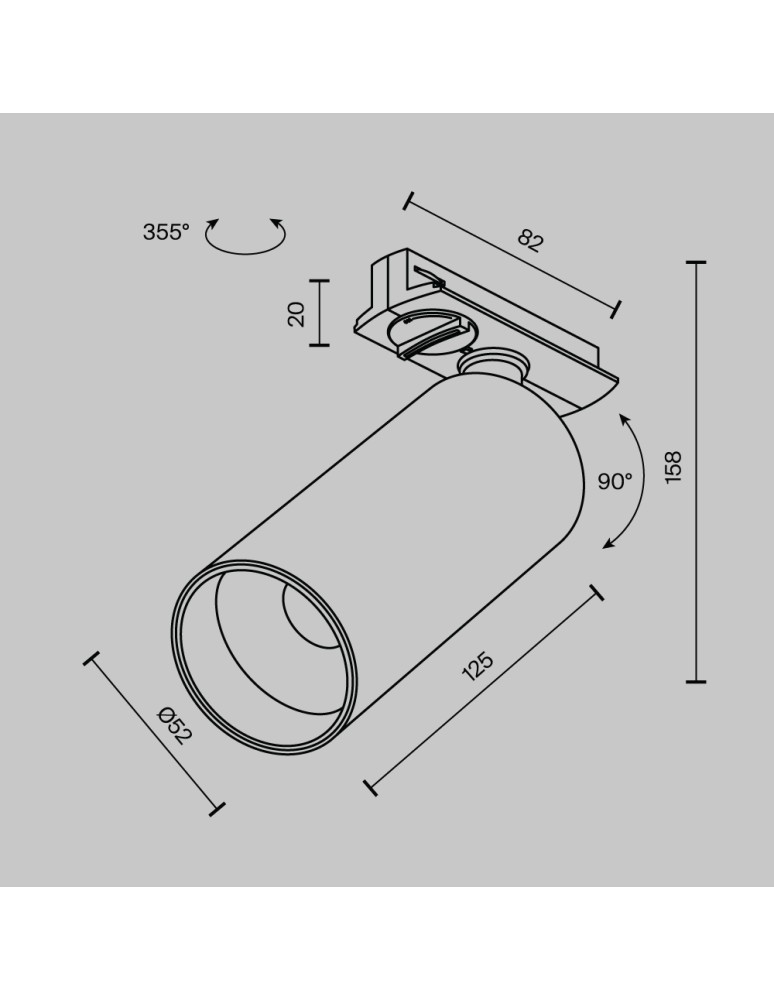 Lamps for 1 phase busbars - Maytoni Focus LED Spotlight for UNITY LED Single Circuit Rail 12W 900lm 3000K Brass TR021-1-12W3K-W-BBS - product kolory-swiatla.pl 8