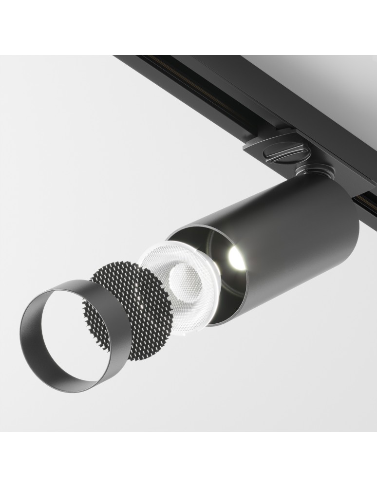 Lamps for 1 phase busbars - Maytoni Focus LED Spotlight for UNITY LED Single Circuit Rail 12W 900lm 3000K Black TR021-1-12B3K-W-B - product kolory-swiatla.pl 4