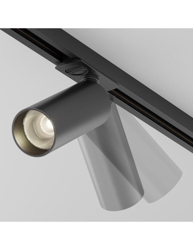 Lamps for 1 phase busbars - Maytoni Focus LED Spotlight for UNITY LED Single Circuit Rail 12W 900lm 3000K Black TR021-1-12B3K-W-B - product kolory-swiatla.pl 6