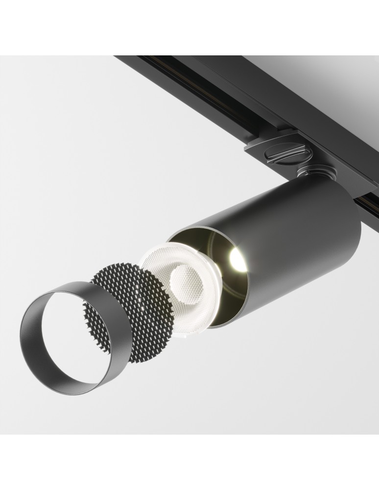 Lamps for 1 phase busbars - Maytoni Focus LED Spotlight for UNITY LED Single Circuit Rail 12W 900lm 3000K Black TR021-1-12B3K-W-D-B - product kolory-swiatla.pl 3