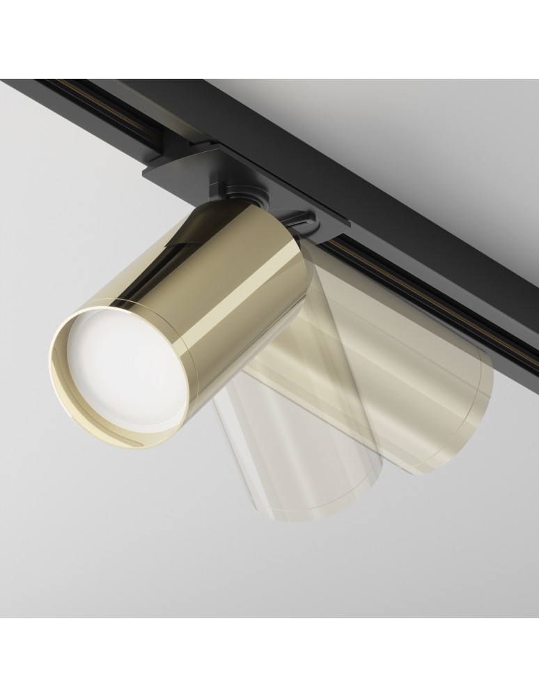 Lamps for 1 phase busbars - Maytoni Focus S Spotlight for UNITY Single-Circuit Rail 1xGU10 10W Black, Gold TR020-1-U-GU10-BG - product kolory-swiatla.pl 4