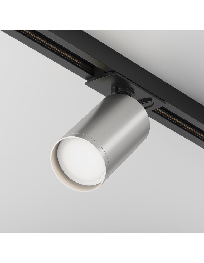 Lamps for 1 phase busbars - Maytoni Focus S Spotlight for UNITY Single-Circuit Rail 1xGU10 10W Black, Silver TR020-1-U-GU10-BS - product kolory-swiatla.pl 3