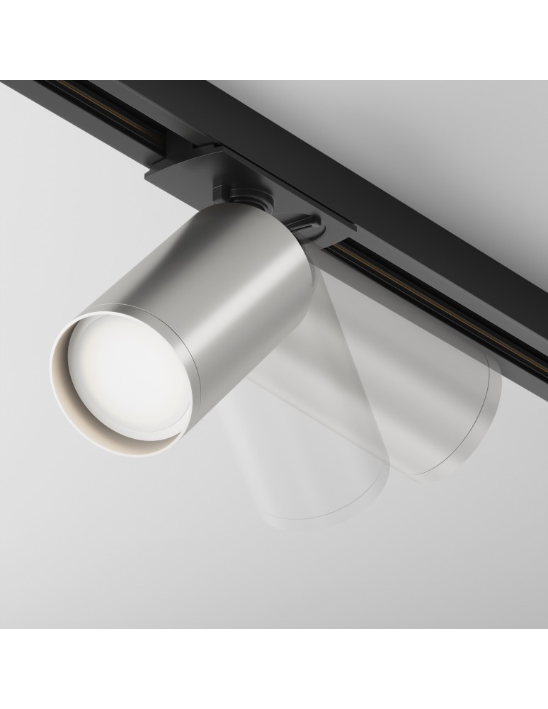 Lamps for 1 phase busbars - Maytoni Focus S Spotlight for UNITY Single-Circuit Rail 1xGU10 10W Black, Silver TR020-1-U-GU10-BS - product kolory-swiatla.pl 4