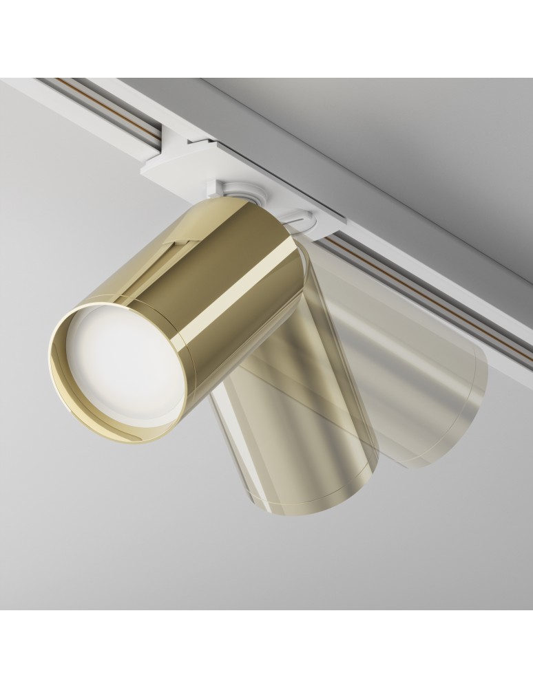 Lamps for 1 phase busbars - Maytoni Focus S Spotlight for UNITY Single-Circuit Rail 1xGU10 10W White, Gold TR020-1-U-GU10-WG - product kolory-swiatla.pl 4
