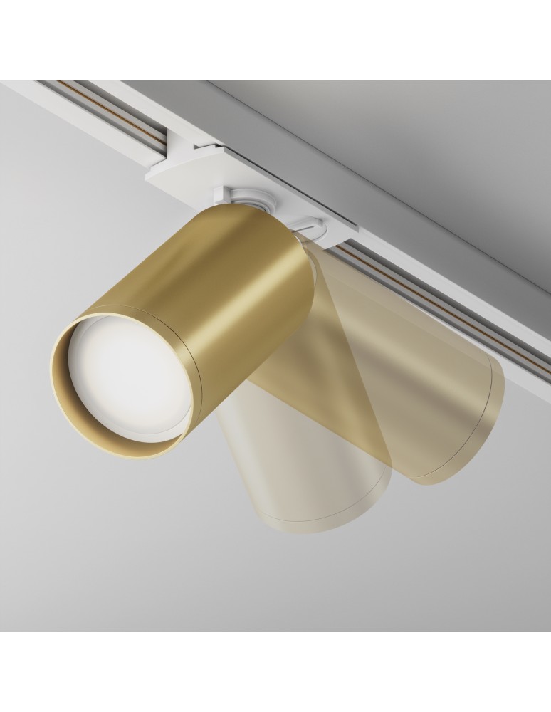Lamps for 1 phase busbars - Maytoni Focus S Spotlight for UNITY Single-Circuit Rail 1xGU10 10W White, Gold Matte TR020-1-U-GU10-WMG - product kolory-swiatla.pl 4