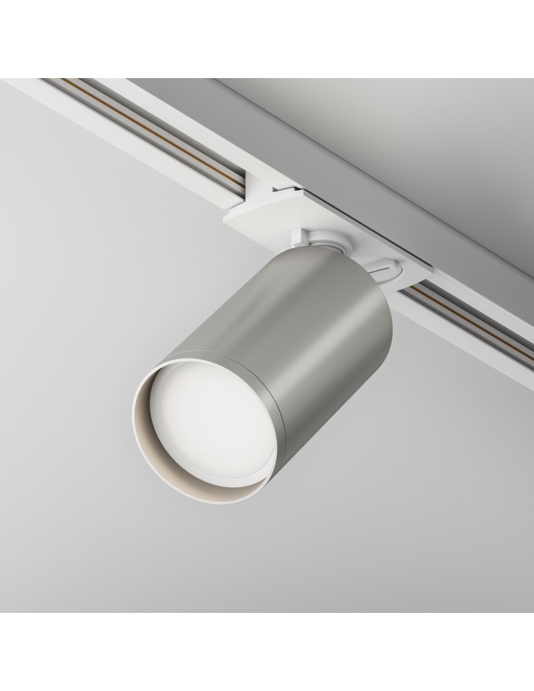 Lamps for 1 phase busbars - Maytoni Focus S Spotlight for UNITY Single-Circuit Rail 1xGU10 10W White, Silver TR020-1-U-GU10-WS - product kolory-swiatla.pl 3