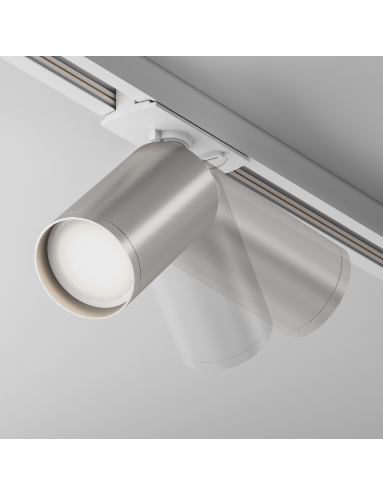 Lamps for 1 phase busbars - Maytoni Focus S Spotlight for UNITY Single-Circuit Rail 1xGU10 10W White, Silver TR020-1-U-GU10-WS - product kolory-swiatla.pl 4