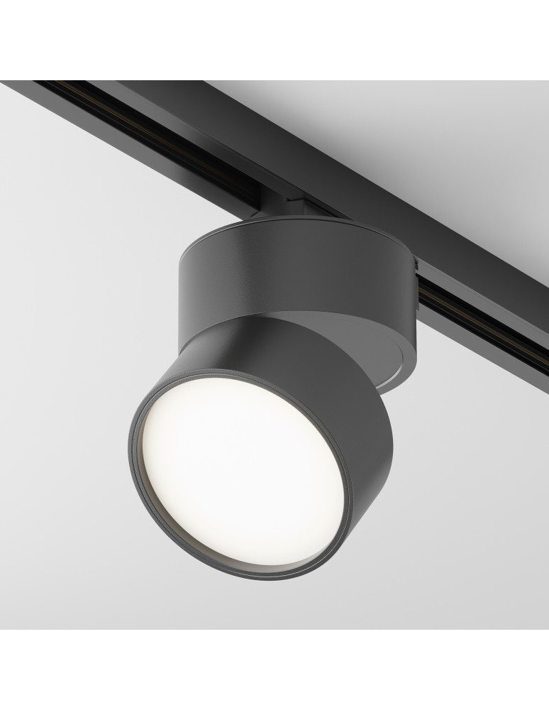 Lamps for 1 phase busbars - Maytoni ONDA UNITY LED 12W 700lm 4000K Black TR007-1-12W4K-B Single Circuit Rail Spotlight. - product kolory-swiatla.pl 4