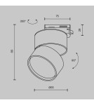 Lamps for 1 phase busbars - Maytoni ONDA UNITY LED 12W 700lm 4000K Black TR007-1-12W4K-B Single Circuit Rail Spotlight. - product 7