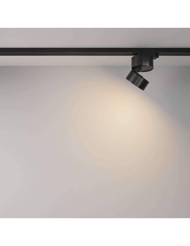 Lamps for 1 phase busbars - Maytoni ONDA UNITY LED 12W 650lm 3000K Black TR007-1-12W3K-B Single Circuit Rail Spotlight. - product kolory-swiatla.pl 3