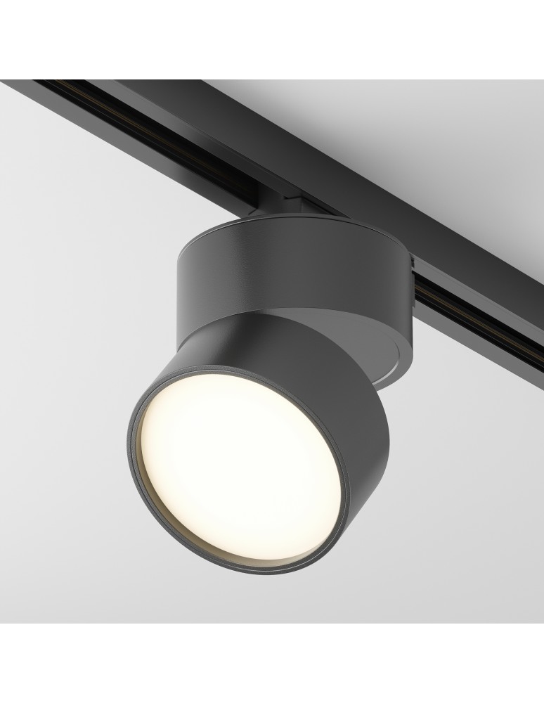 Lamps for 1 phase busbars - Maytoni ONDA UNITY LED 12W 650lm 3000K Black TR007-1-12W3K-B Single Circuit Rail Spotlight. - product kolory-swiatla.pl 4