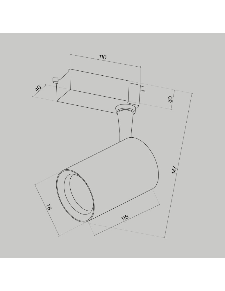Lamps for 1 phase busbars - Maytoni Vuoro UNITY LED 10W 850lm 3000K White TR003-1-10W3K-S-W Single Circuit Rail Spotlight. - product kolory-swiatla.pl 5