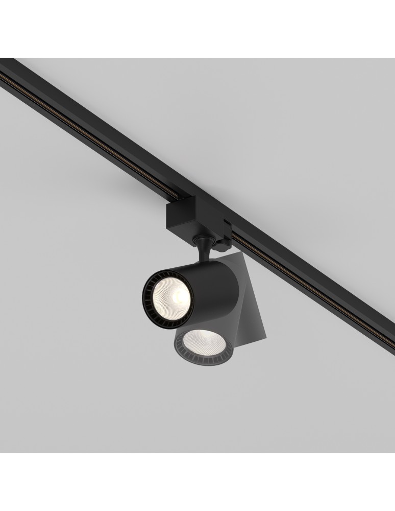 Lamps for 3-phase busbars - Maytoni Vuoro TRINITY LED 10W 750lm 3000K Black TR029-3-10W3K-S-B Triple Circuit Rail Spotlight. - product kolory-swiatla.pl 5