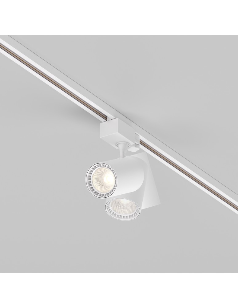 Lamps for 3-phase busbars - Maytoni Vuoro TRINITY LED 10W 750lm 3000K White TR029-3-10W3K-S-W Triple Circuit Rail Spotlight. - product kolory-swiatla.pl 5