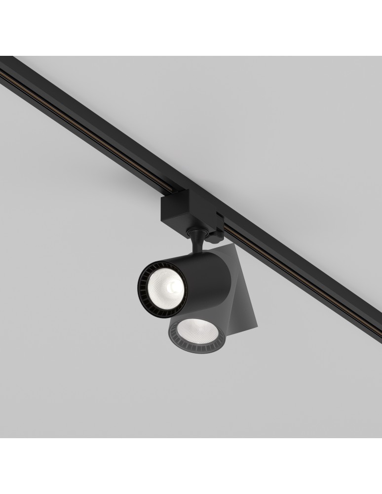Lamps for 3-phase busbars - Maytoni Vuoro TRINITY LED 10W 800lm 4000K Black TR029-3-10W4K-S-B Triple Circuit Rail Spotlight. - product kolory-swiatla.pl 5
