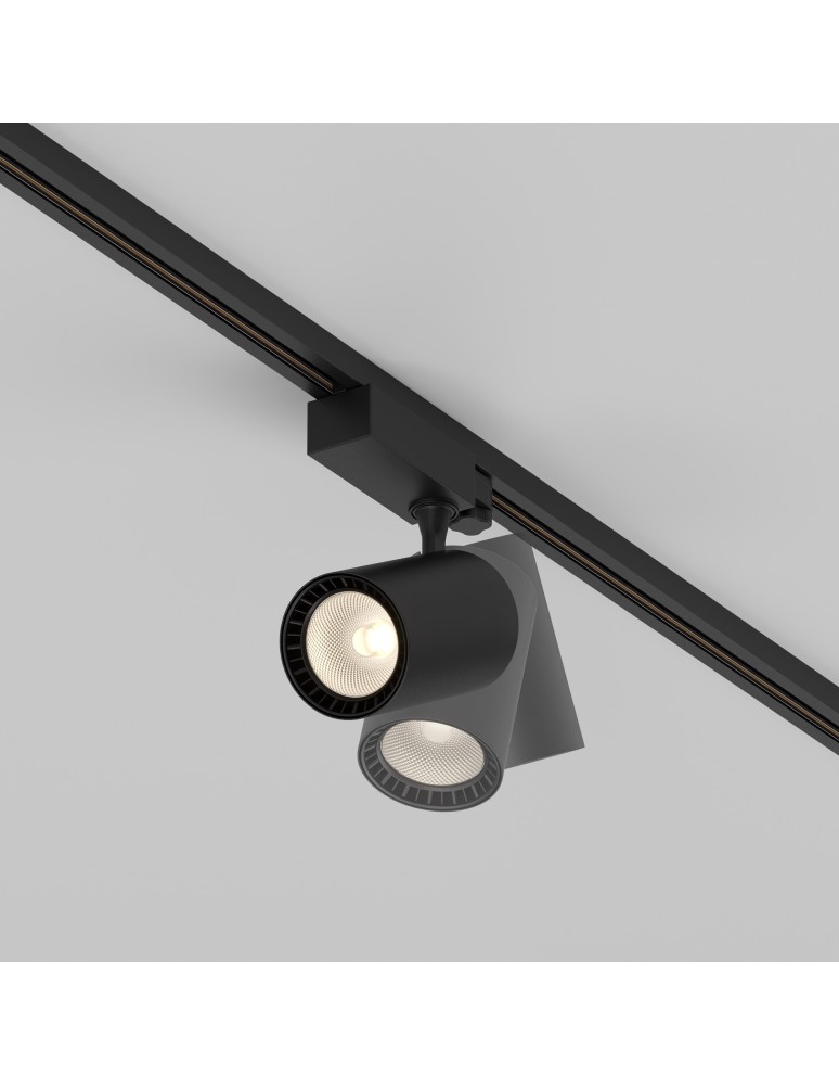 Lamps for 3-phase busbars - Maytoni Vuoro TRINITY LED 20W 1500lm 3000K Black TR029-3-20W3K-S-B Triple Circuit Rail Spotlight. - product kolory-swiatla.pl 5