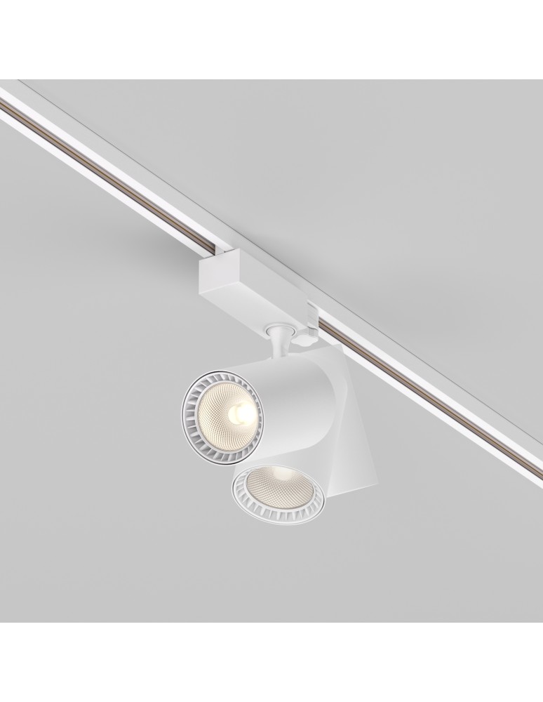 Lamps for 3-phase busbars - Maytoni Vuoro TRINITY LED 20W 1500lm 3000K White TR029-3-20W3K-S-W Triple Circuit Rail Spotlight. - product kolory-swiatla.pl 5