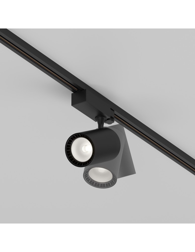 Lamps for 3-phase busbars - Maytoni Vuoro TRINITY LED 20W 1600lm 4000K Black TR029-3-20W4K-S-B Triple Circuit Rail Spotlight. - product kolory-swiatla.pl 5