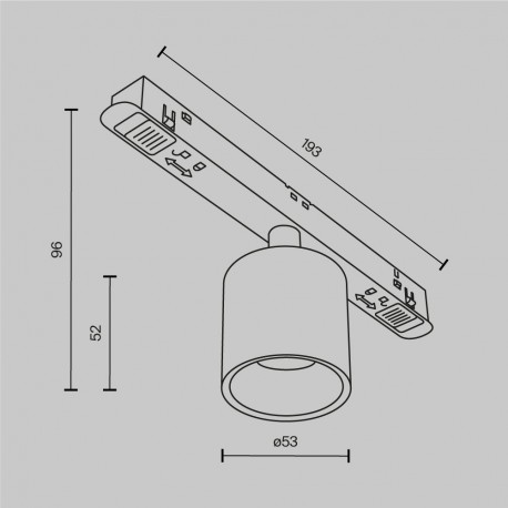 Maytoni Alfa S Lampa do Szyny Magnetycznej EXILITY LED 7W 330lm 3000K Black TR132-2-7W3K-B