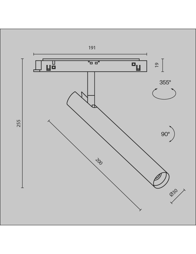 Magnetic rail lamps - Maytoni Focus T Magnetic Rail Light EXILITY LED 6W 270lm 3000K Black TR141-2-6W3K-M-B - product kolory-swiatla.pl 7