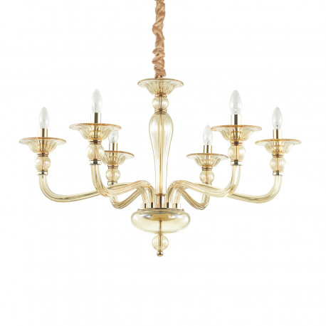 Ideal Lux DANIELI SP6 AMBRA amber chandelier 6xE14 159942