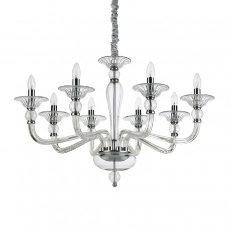 Ideal Lux DANIELI SP8 TRASPARENTE transparent chandelier 8xE14 159980.