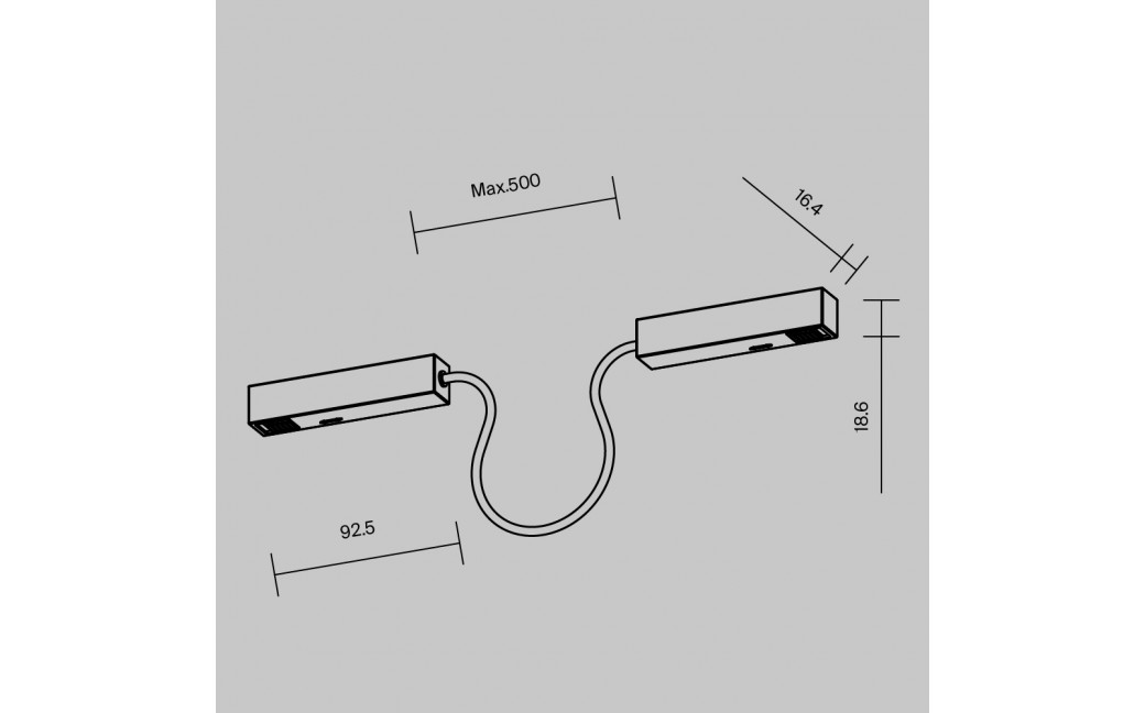 Maytoni Akcesoria do Szyn Magnetycznych Exility Łącznik Elektryczny Black TRA034CPC-42B-50