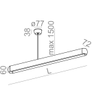 LED pendant lamps - Aqform EQUILIBRA BALANS Pendant 148cm 53W 2130lm 50043 - product 2