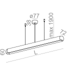 LED pendant lamps - Aqform EQUILIBRA CENTRAL DIRECT LED Pendant 148cm 22W 1450lm 50096 - product 2