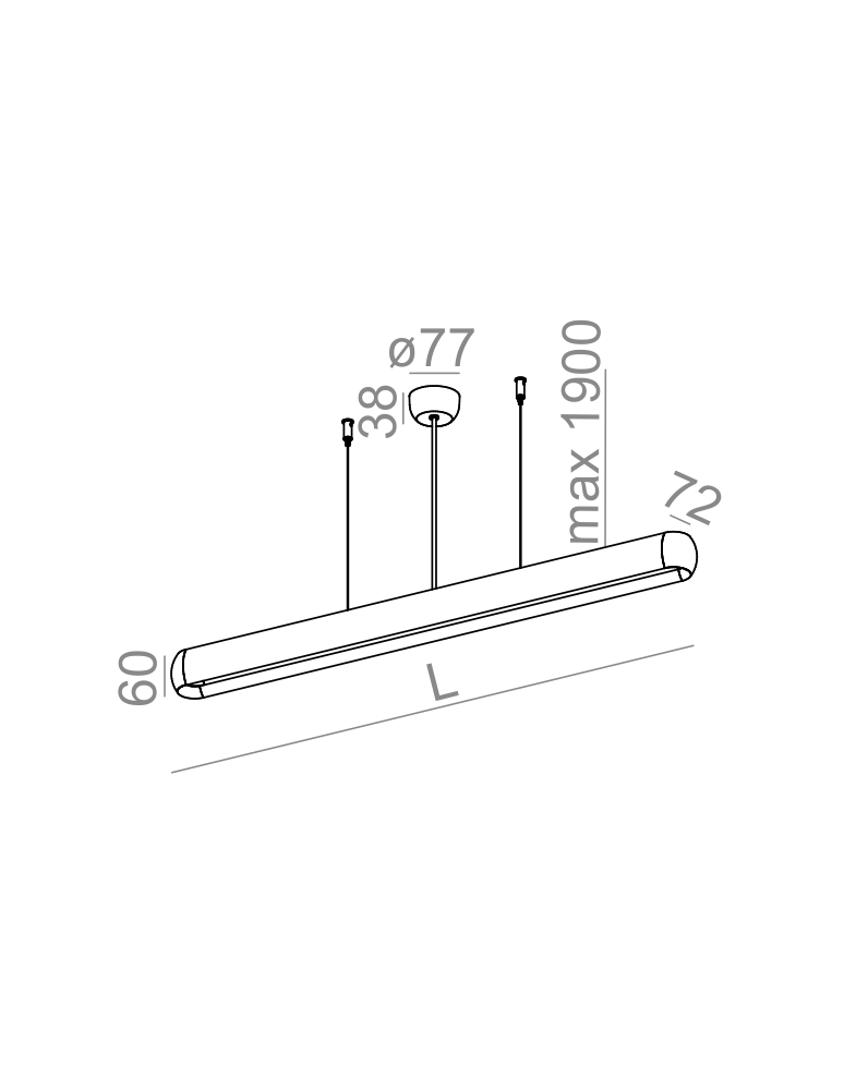 LED pendant lamps - Aqform EQUILIBRA CENTRAL SOFT LED Pendant 92cm 32W 1280lm 50082 - product kolory-swiatla.pl 2