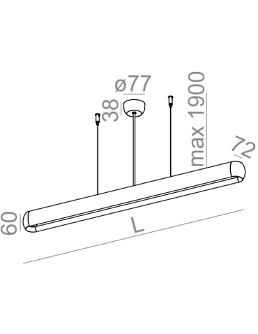 Aqform EQUILIBRA CENTRAL SOFT LED Pendant 148cm 53W 2130lm 50084 - product 2