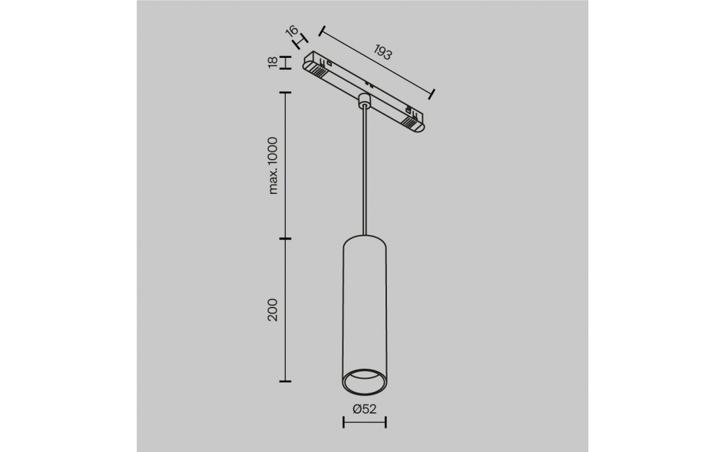 Maytoni Focus LED Lampa wisząca do szyny magnetycznej EXILITY LED 12W 840lm 3000K Black TR041-2-12W3K-B