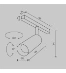 Magnetic rail lamps - Maytoni Focus LED EXILITY LED Magnetic Rail Lamp 12W 904lm 3000K Black and brass TR032-2-12W3K-M-BBS - product 7