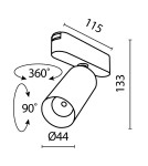 Magnetic rail lamps - Maytoni Focus LED RADITY LED Magnetic Rail Lamp 12W 1000lm 3000K Black TR103-1-12W3K-M-B - product 7