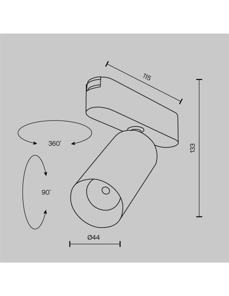 Magnetic rail lamps - Maytoni Focus LED RADITY LED Magnetic Rail Lamp 12W 1000lm 3000K White TR103-1-12W3K-M-W. - product kolory-swiatla.pl 7