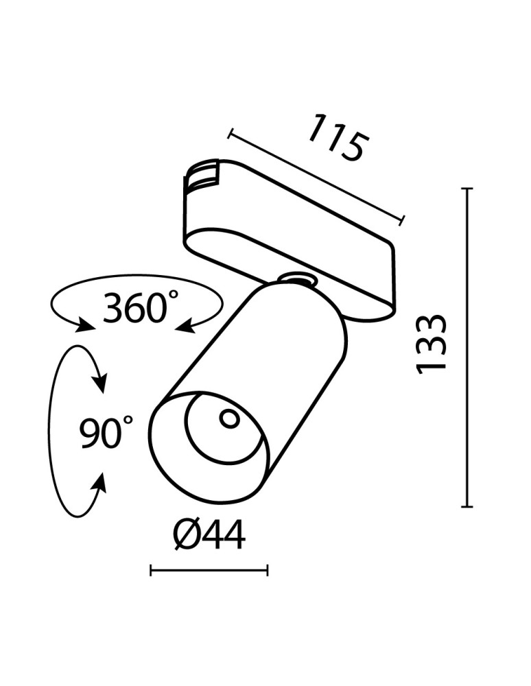 Magnetic rail lamps - Maytoni Focus LED RADITY LED Magnetic Rail Lamp 12W 1100lm 4000K Black TR103-1-12W4K-M-B - product kolory-swiatla.pl 7