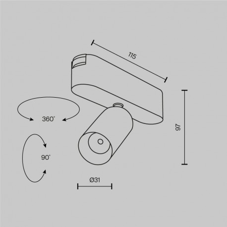 Maytoni Focus LED Lampa do Szyny Magnetycznej RADITY LED 5W 400lm 3000K Biały TR103-1-5W3K-M-W