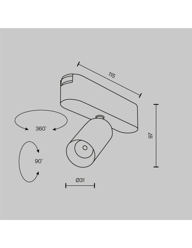 Magnetic rail lamps - Maytoni Focus LED RADITY LED 5W 450lm 4000K White TR103-1-5W4K-M-W Magnetic Rail Lamp. - product kolory-swiatla.pl 7