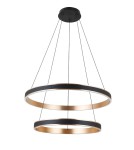 Pendant lamps circles - Azzardo RIO 50+70 3-STEP DIMM BK/GO Black/Copper 4xLED Pendant Ring 3 Brightness Modes AZ5779 - product 1